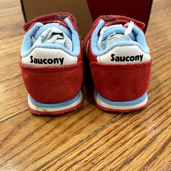 Saucony boys' Jazz Hook & Loop Baby Sneaker, Red/Blue Size 4M - Picture 4 of 7